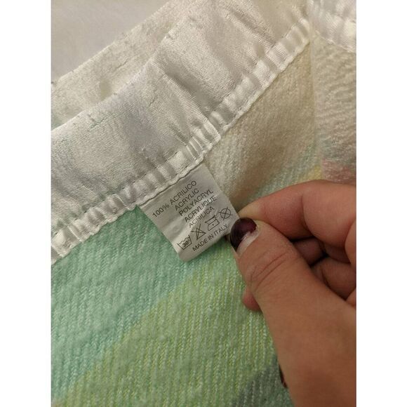 Pastel Multi-Color Square/Rectangle Pattern Acrylic Throw Baby Blanket 38" x 30" - Picture 6 of 10